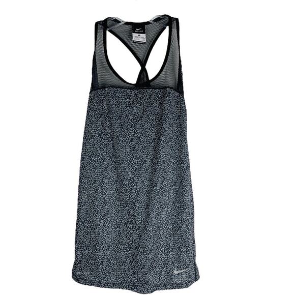 Nike Tops - Nike black grey animal print mesh activewear athletic yoga running small